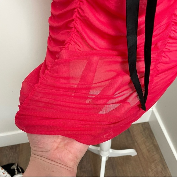 Vintage Y2K Victoria Secret Mesh Babydoll Red Lingerie Mini Dress Size Medium - Picture 3 of 9